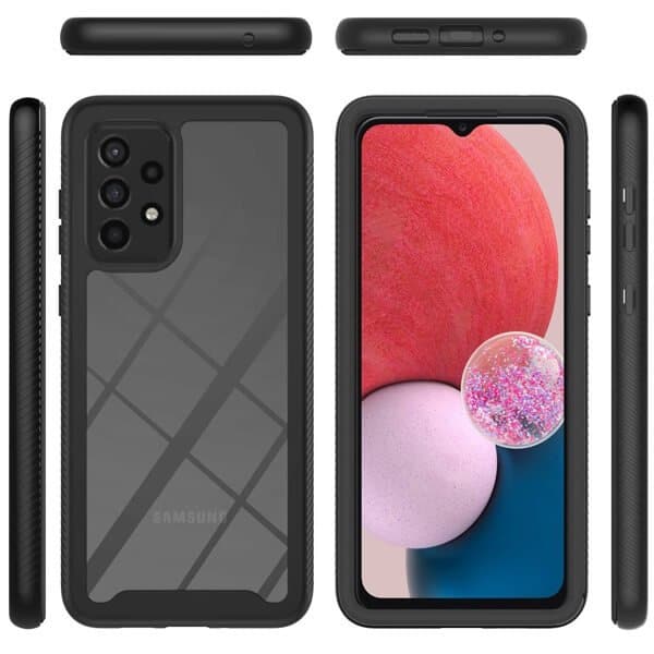 Samsung Galaxy A13 4G Military Grade Full Body Shockproof Clear Heavy Duty Case Bumper Drop Protection Tough Cover (Black)