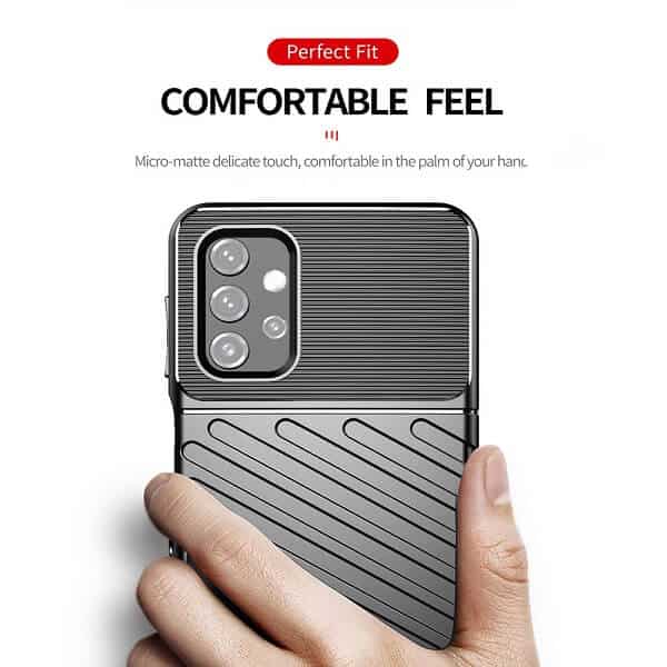 For Samsung Galaxy A Series Shockproof Case Absorption Anti Scratch Heavy Duty Durable Drop Protection Phone Armor Back Cover (Black)