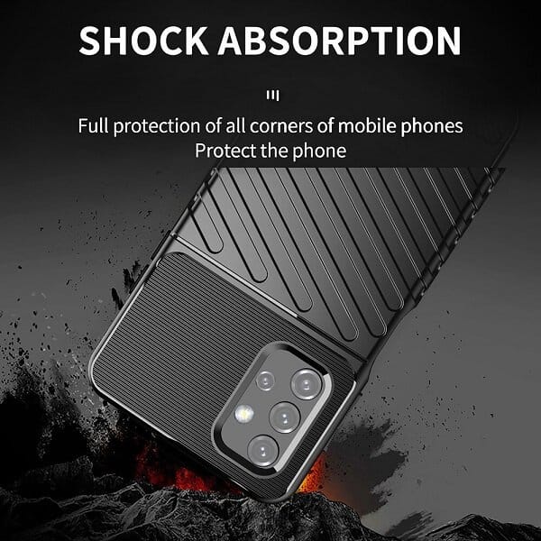 For Samsung Galaxy A Series Shockproof Case Absorption Anti Scratch Heavy Duty Durable Drop Protection Phone Armor Back Cover (Black)
