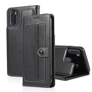Samsung Galaxy A11 Wallet Case Flip Leather Card Slots Cover (Black)