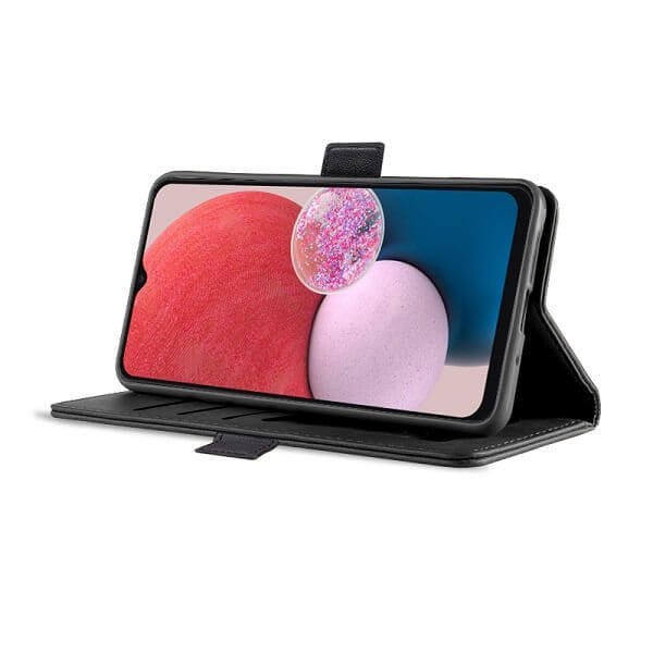 Samsung Galaxy A13 4G Wallet Case Flip Leather Card Slots Magnetic Stand Cover (Black)