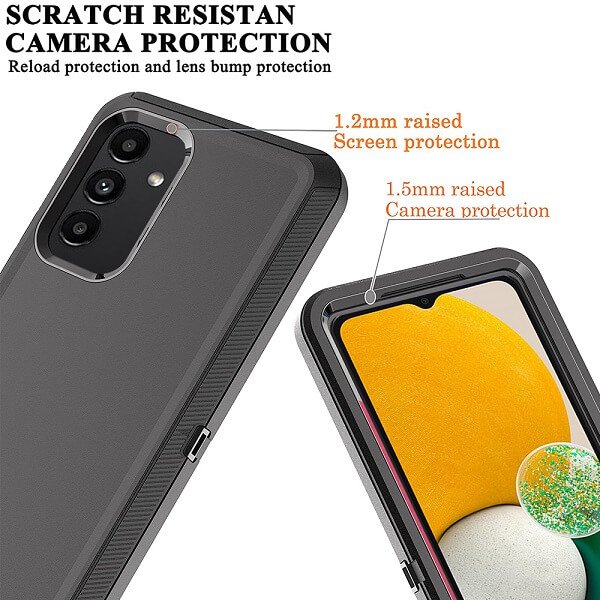 Samsung Galaxy A13 5G Case Drop Resistant Defender Tradies Heavy Duty Rugged Shockproof Cover (Black)