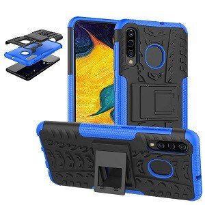 Samsung Galaxy A20 Shockproof Case Heavy Duty Rugged Protective Cover (Blue)