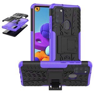 Samsung Galaxy A21s Shockproof Case Heavy Duty Rugged Protective Cover (Purple)