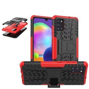 Samsung Galaxy A31 Heavy Duty Case Shockproof Rugged Protective Cover (Red)