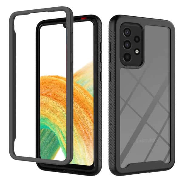 Samsung Galaxy A33 5G Military Grade Shockproof Clear Heavy Duty Case Bumper Drop Protection Tough Cover (Black)