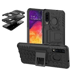 Samsung Galaxy A50 Heavy Duty Case Shockproof Rugged Protective Cover (Black)