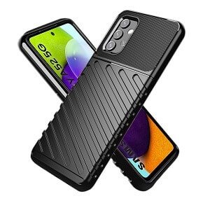 Samsung Galaxy A52 5G Case Shockproof Absorption Anti Scratch Heavy Duty Durable Drop Protection Phone Armor Back Cover (Black)