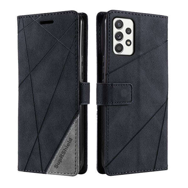 Samsung Galaxy A52s 5G Wallet Case Flip Leather Card Slots Cover (Black Style 3)