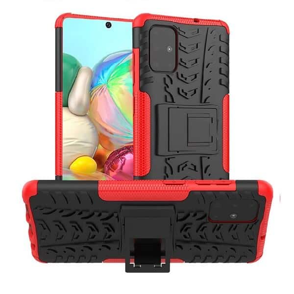 Samsung Galaxy A71 Heavy Duty Tough Shockproof Rugged Case Cover (Red)