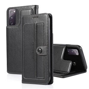 Samsung Galaxy S20 FE 5G Wallet Case Flip Leather Card Slots Magnetic Stand Cover (Black ) (1)