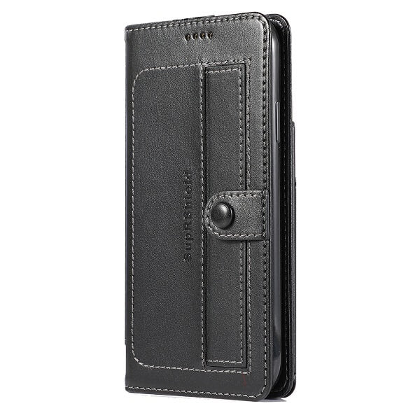 Samsung Galaxy S21 FE Wallet Case Flip Leather Card Slots Magnetic Stand Cover (Black)