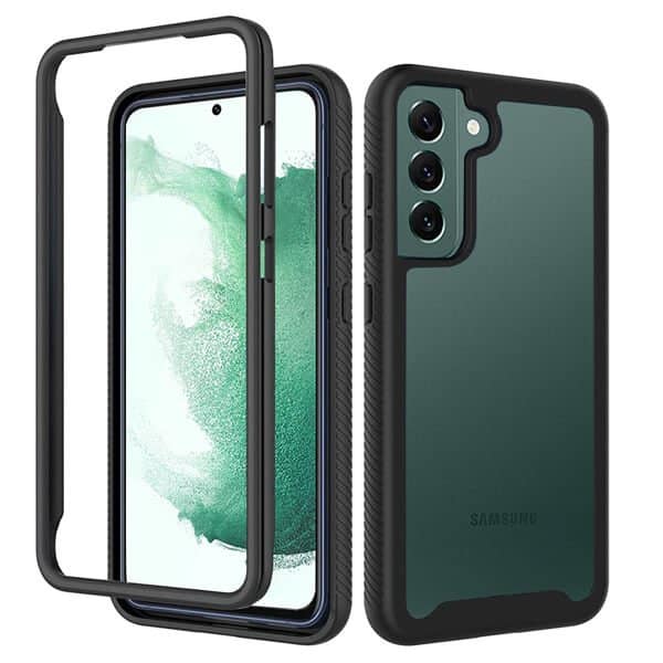 Samsung Galaxy S22+ /S22 Plus Military Grade Full Body Shockproof Clear Heavy Duty Case Bumper Drop Protection Tough Cover (Black)