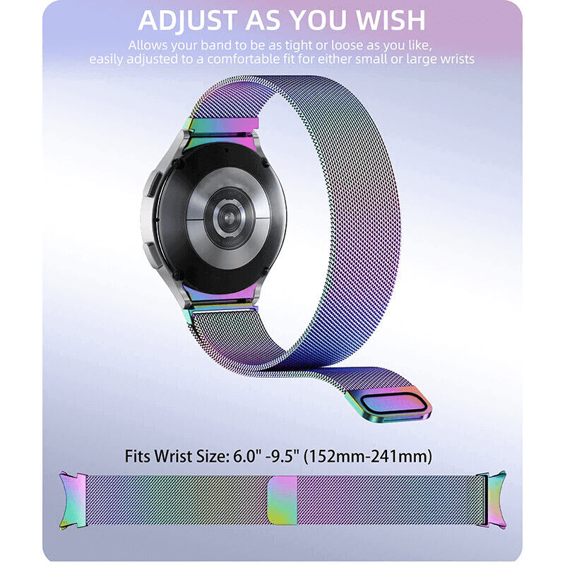 Samsung Galaxy Watch 7 FE 6 5 4 3 Pro Active 2 Gear S2 Stainless Steel Adjustable Milanese Strap