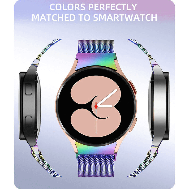 Samsung Galaxy Watch 7 FE 6 5 4 3 Pro Active 2 Gear S2 Stainless Steel Adjustable Milanese Strap