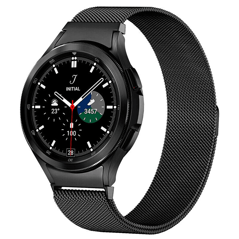 Samsung Galaxy Watch 7 FE 6 5 4 3 Pro Active 2 Gear S2 Stainless Steel Adjustable Milanese Strap