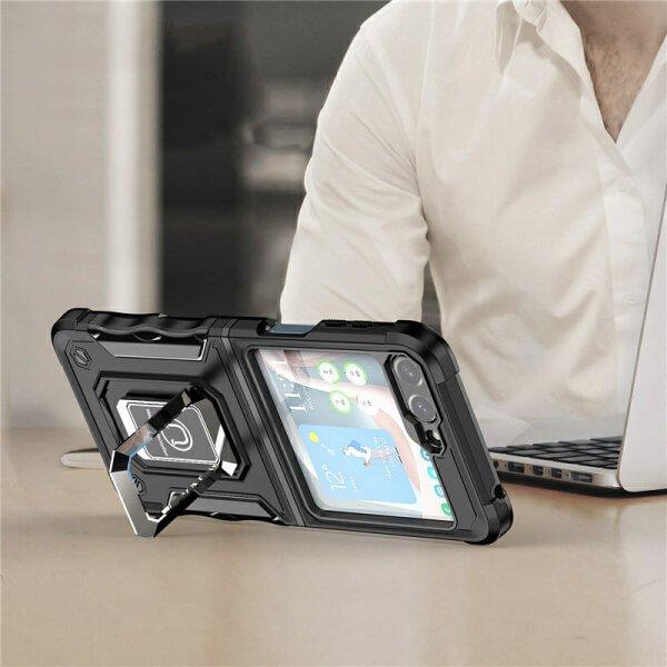 Samsung Galaxy Z Flip 5 5G Magnetic Ring Rugged Shockproof Case Heavy Duty Protective Back Cover