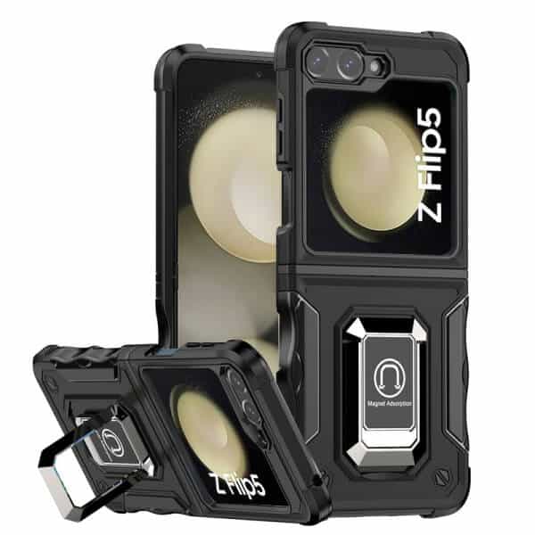 Samsung Galaxy Z Flip 5 5G Magnetic Ring Rugged Shockproof Case Heavy Duty Protective Back Cover