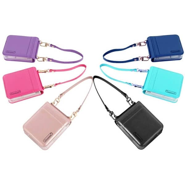 for Samsung Galaxy Z Flip Series Hanman PU Flip Leather Wallet Cover Case