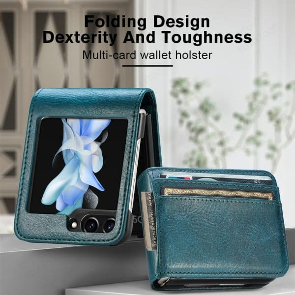 Samsung Galaxy Z Flip 5 Wallet Leather Card Holder Flip Protective Shockproof Case Cover
