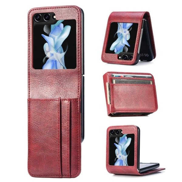 Samsung Galaxy Z Flip 5 Wallet Leather Card Holder Flip Protective Shockproof Case Cover