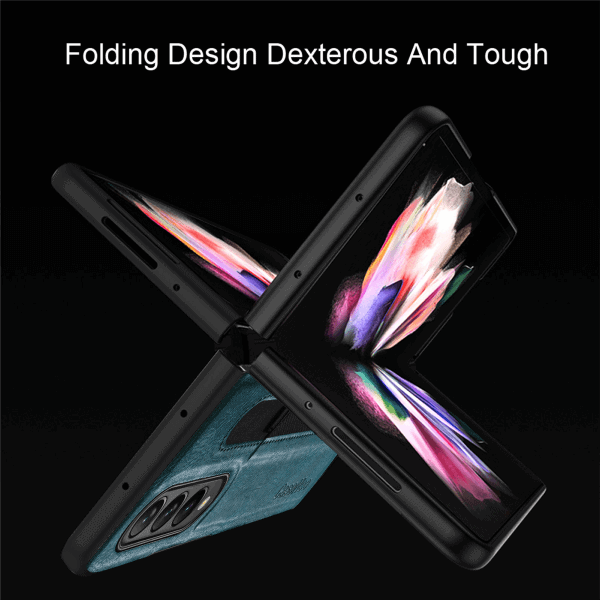 For Samsung Galaxy Z Fold 5 5G Phone Case with S Pen Holder, PU Leather Protective Case with Flip Cover and Kickstand