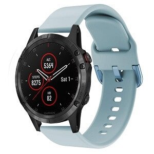 Garmin Vivomove 3 Silicone Wristband Adjustable Replacement Rubber Watch Band Kit (Sky Blue)