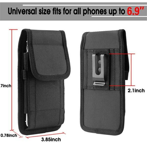 Vertical Cell Phone Holster Pouch Wallet Case With Belt Clip For Phone ( 4.5 inch to 6.9 inch)