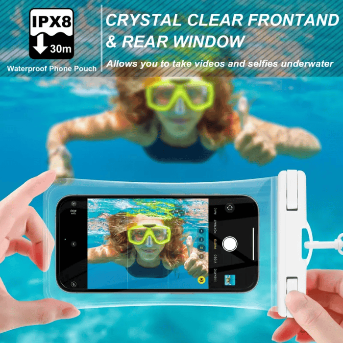 Universal Waterproof Water Proof Phone Bag Dry Pouch Underwater Case Cover for Up to 6.9 inch Mobile Phone