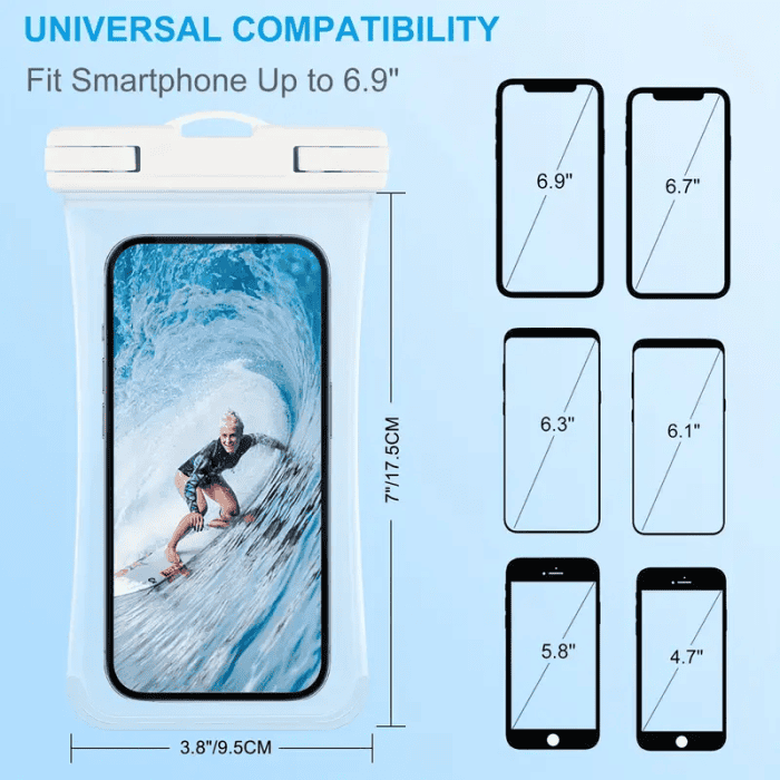 Universal Waterproof Water Proof Phone Bag Dry Pouch Underwater Case Cover for Up to 6.9 inch Mobile Phone