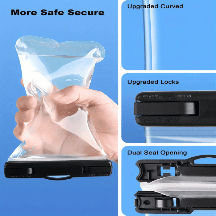 Universal Waterproof Water Proof Phone Bag Dry Pouch Underwater Case Cover for Up to 6.9 inch Mobile Phone