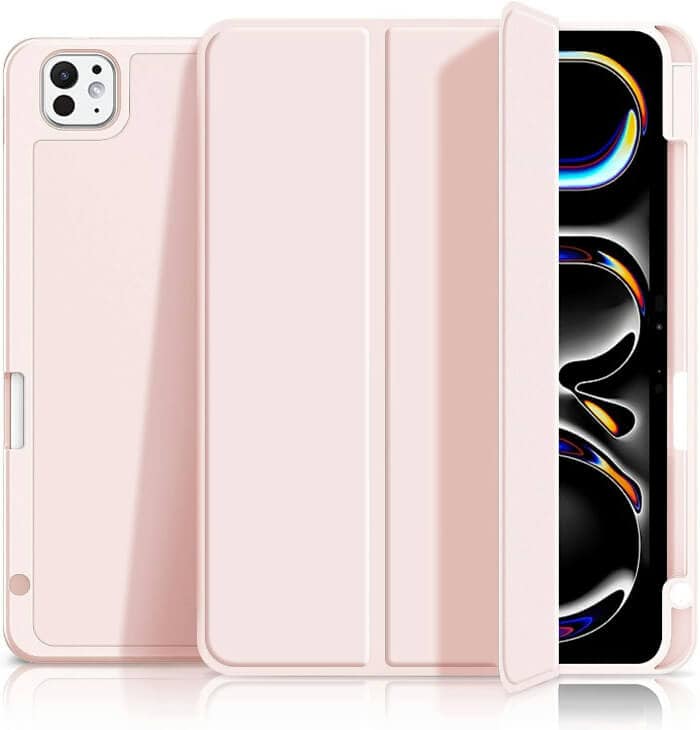 WITH PENCIL HOLDER Folio Smart Leather Magnetic Stand Case Cover Apple iPad All Models