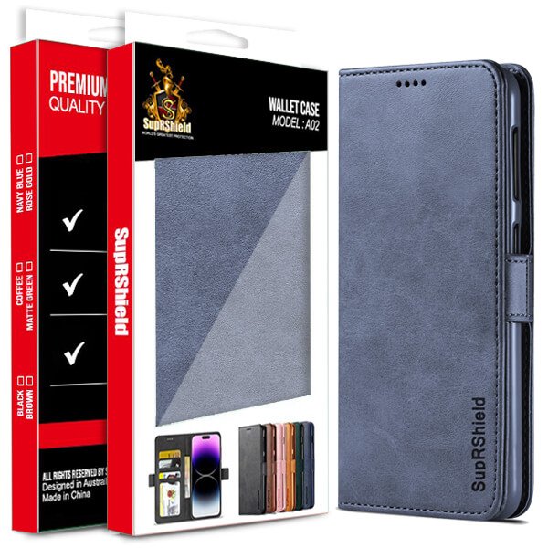 Wallet Leather Navy Blue