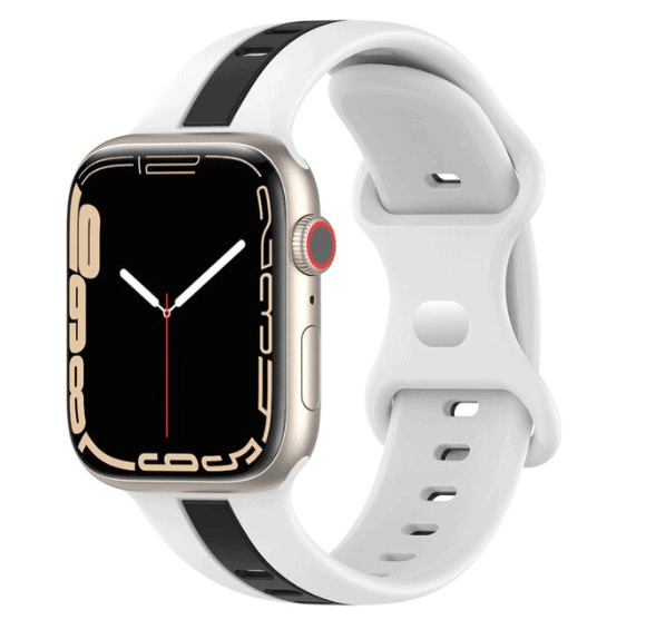 For Apple Watch Series 11 /10 /9/8 /7 /SE /6 /5 /4 /3 /2 /1 Ultra 2 /3 Replacement Duel Colour Silicon Wrist Band 38mm 40mm 41mm 42mm 44mm 45mm 46mm 49mm iWatch Wristband Loop Strap