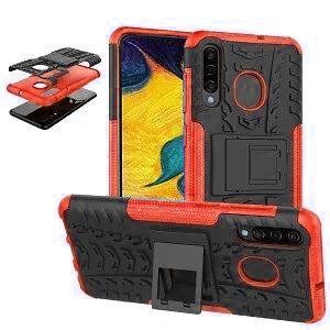 Samsung Galaxy A20 Shockproof Case Heavy Duty Rugged Protective Cover (Red)