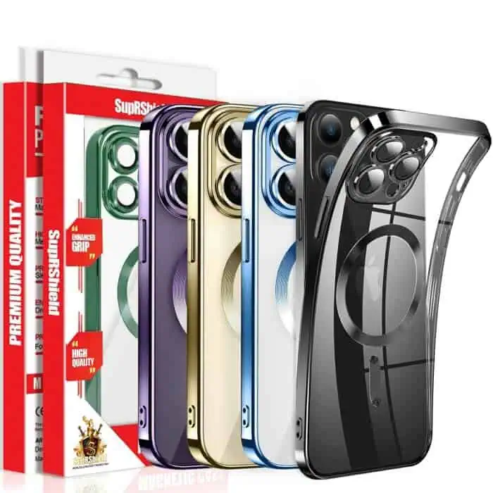 For Apple iPhone 12/13/14 Pro Max Plus Air MagSafe Magnetic Case with HaloLock Shockproof Protective Electroplating Clear Cover