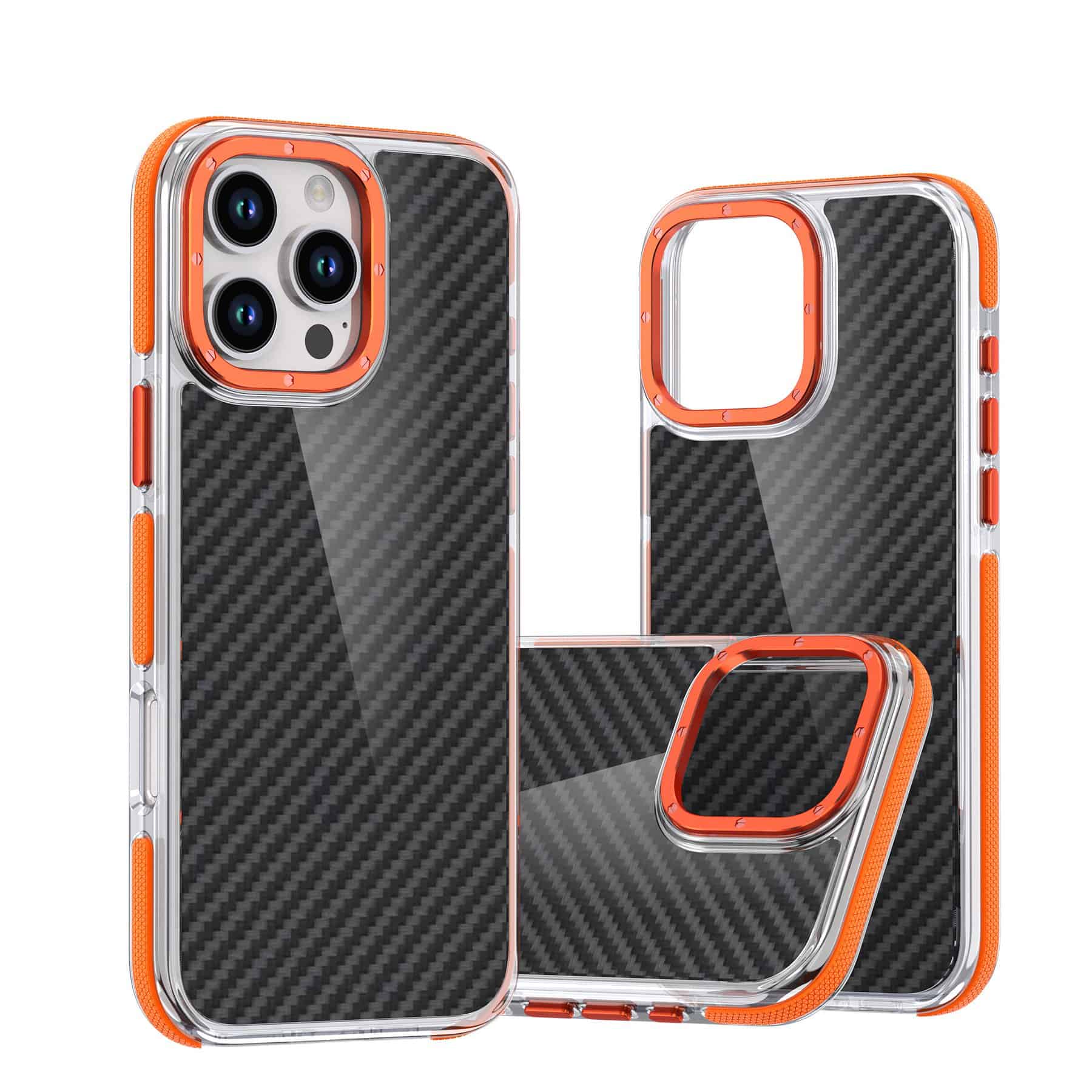 Dual Color Acrylic Hybrid TPU Carbon Fiber Phone Case Cover For Apple iPhone