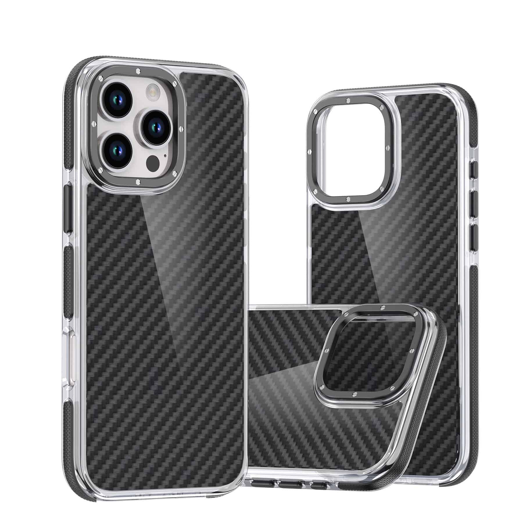 Dual Color Acrylic Hybrid TPU Carbon Fiber Phone Case Cover For Apple iPhone