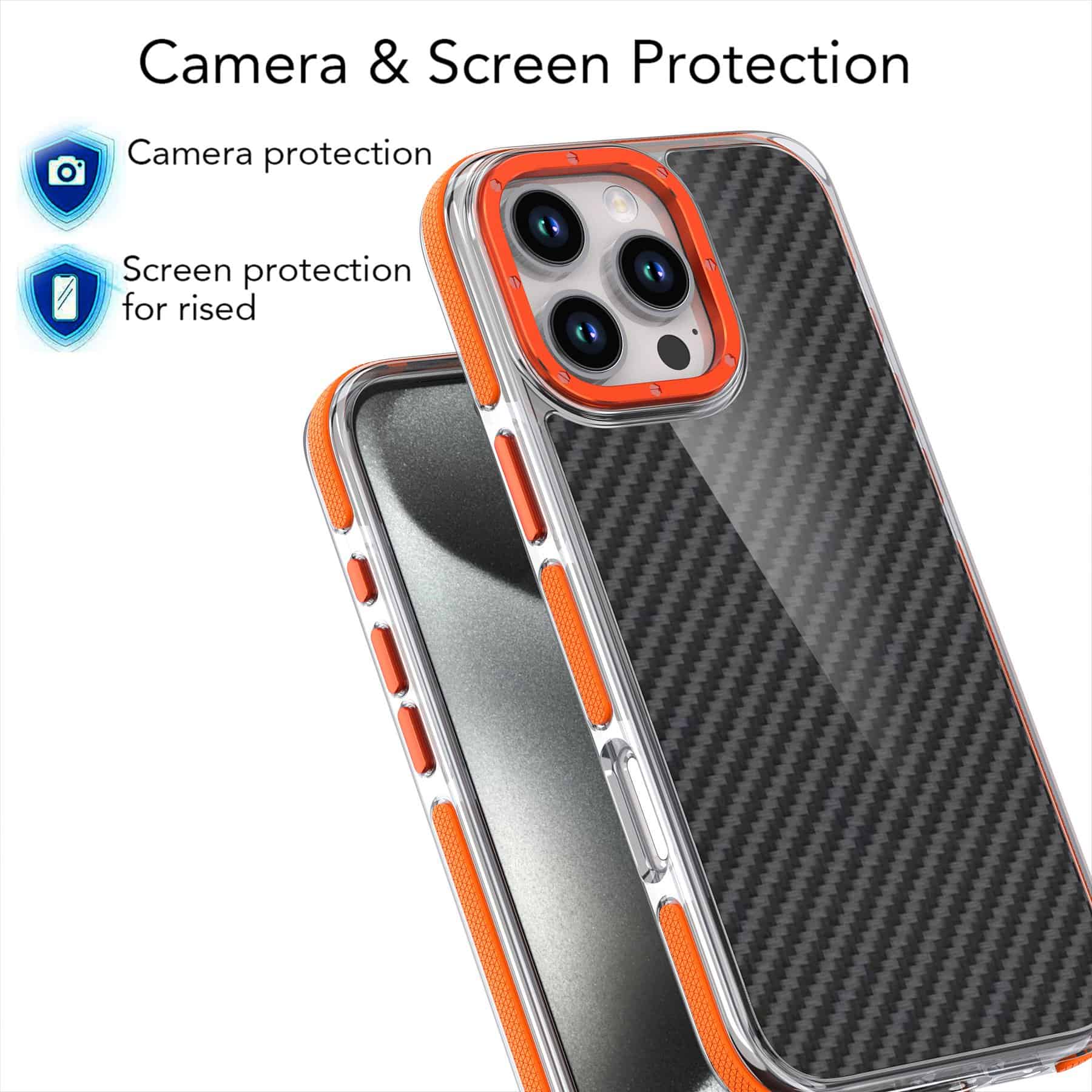 Dual Color Acrylic Hybrid TPU Carbon Fiber Phone Case Cover For Apple iPhone