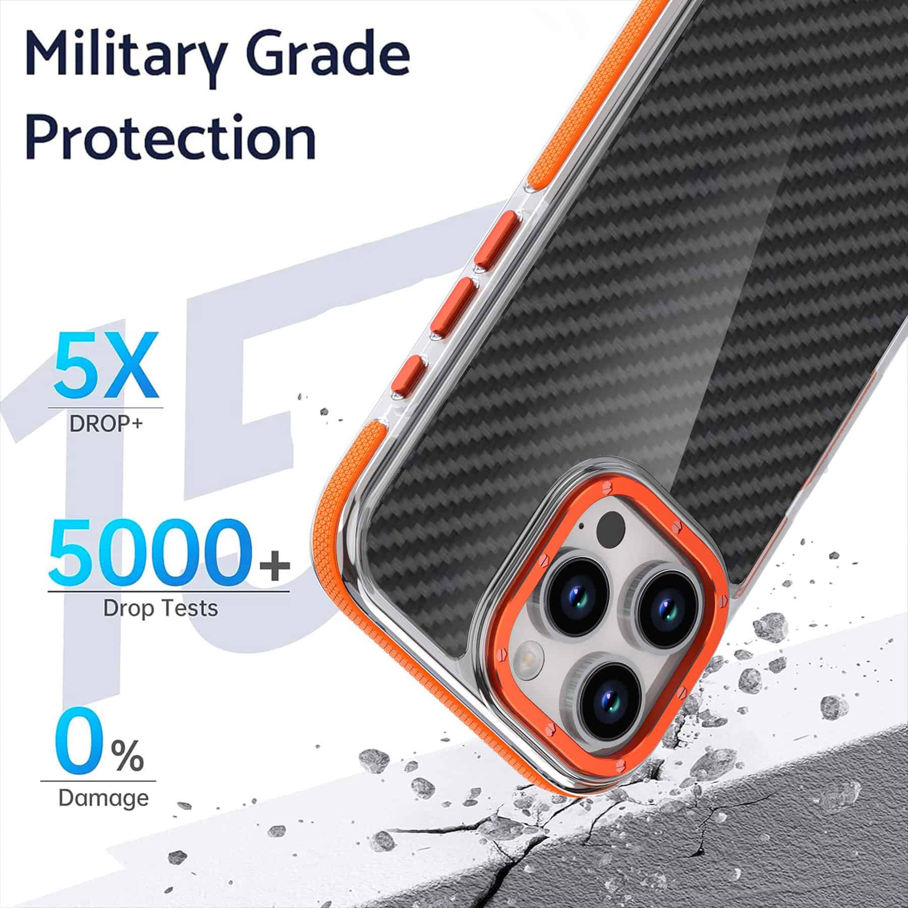 Dual Color Acrylic Hybrid TPU Carbon Fiber Phone Case Cover For Apple iPhone