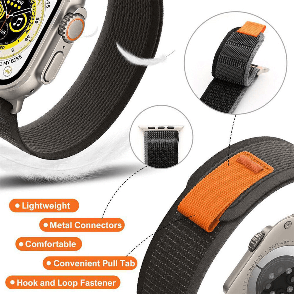 Trail Loop Wristband For Apple Watch Series 11 /10 /9 /8 /7 /SE /6 /5 /4 /3 /2 /1 Ultra 2 Strap Replacement Wrist Band 38mm 40mm 41mm 42mm 44mm 45mm 46mm 49mm
