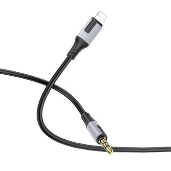 BOROFONE BL19 1M Lightning to 3.5mm Audio Aux Auxiliary Audio Cable Cord For Apple iPhone iPad iPod (Black)