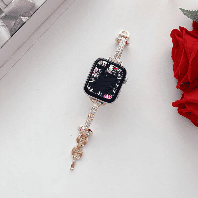 For Apple iWatch Bling Rhinestones 38 /40 /41 /42 /44 /45 /46 /49mm Bracelet Strap Wristband
