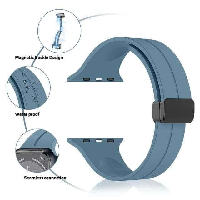 Magnetic D-Buckle Sports Wristband For Apple Watch Series 10 /9 /8 /7 /SE /6 /5 /4 /3 /2 /1 Ultra 2 Loop Strap Replacement Wrist Band 38mm 40mm 41mm 42mm 44mm 45mm 46mm 49mm