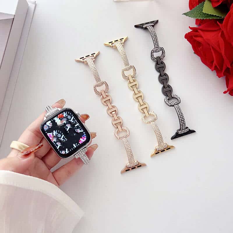 For Apple iWatch Bling Rhinestones 38 /40 /41 /42 /44 /45 /46 /49mm Bracelet Strap Wristband