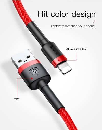Baseus 1M Lightning Cable Fast Charging Data Sync Cable Cord For Apple iPhone iPad iPod