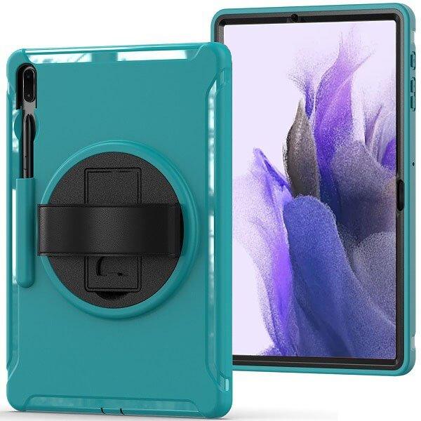 For Samsung Galaxy Tab Series 360° Rotating Stand and Hand Strap Shockproof Kickstand Case Cover
