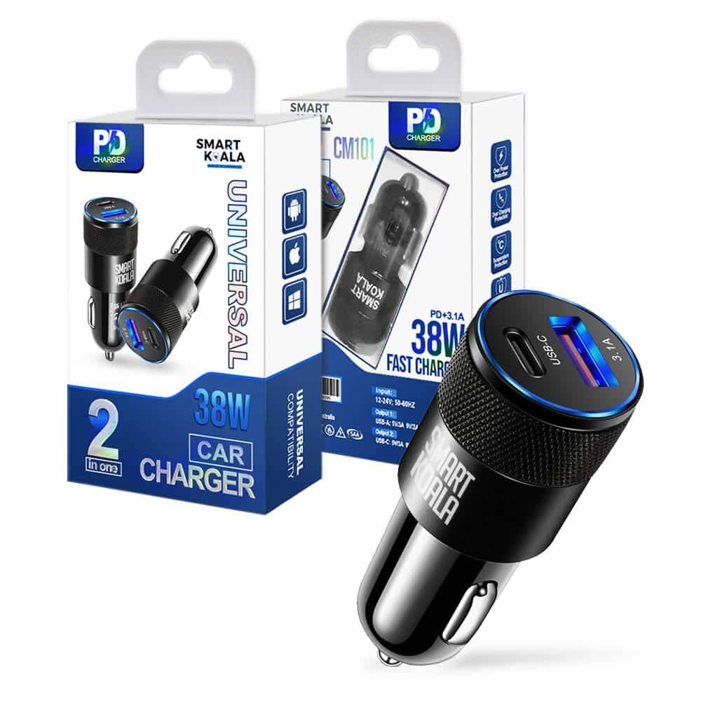 38W PD Fast Car Charger 2 Port SMART KOALA
