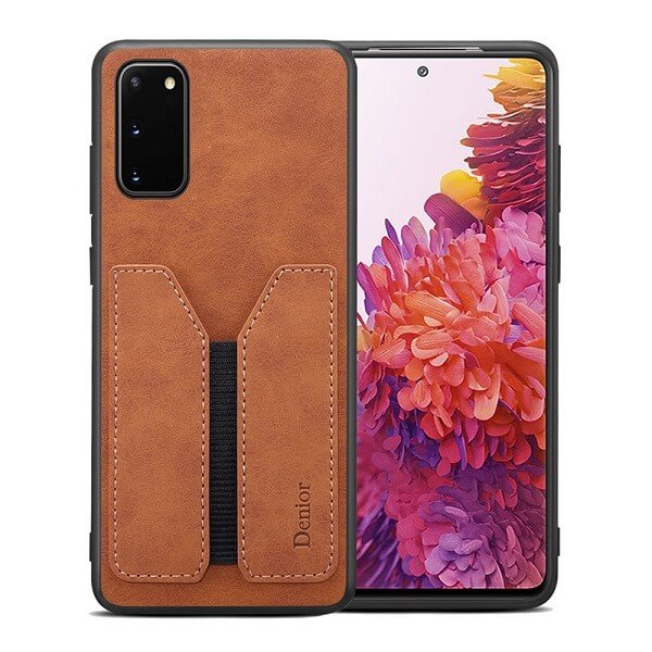 Brown Denior Samsung Galaxy S20 FE Leather Case with Wallet Cover