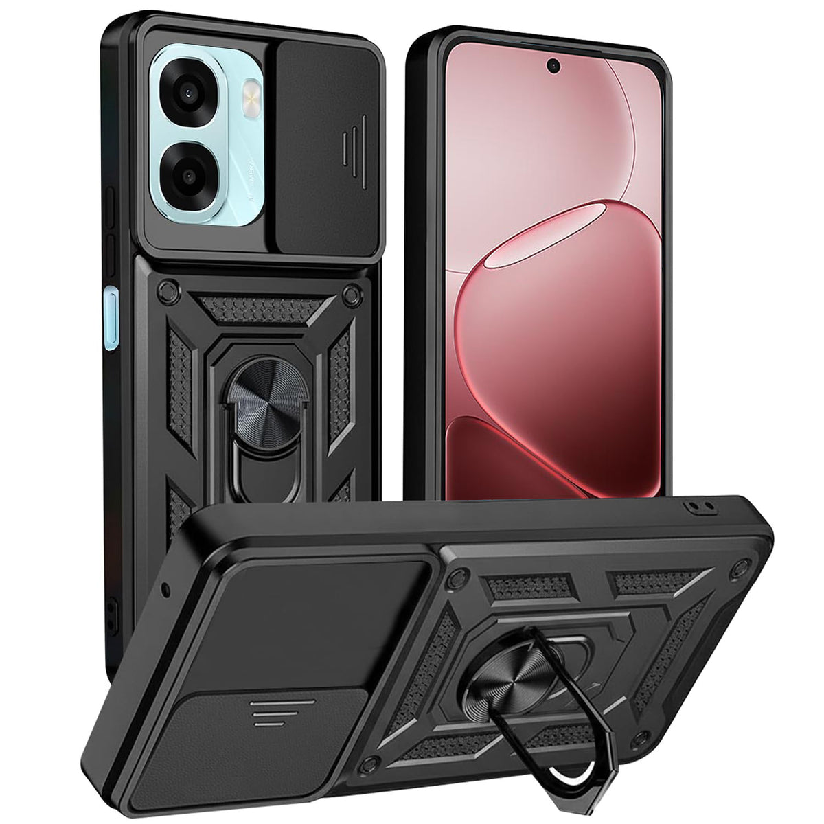 For Oppo Magnetic Ring Rugged Shockproof Case Heavy Duty Protective Back Cover